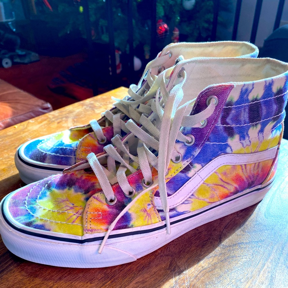 Rainbow Tie Dye Vans high tops